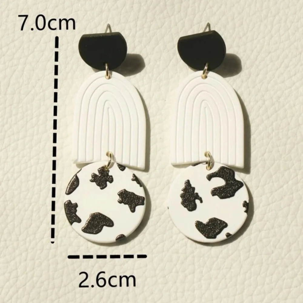 Geometric Cute Black & White Drop Earrings
